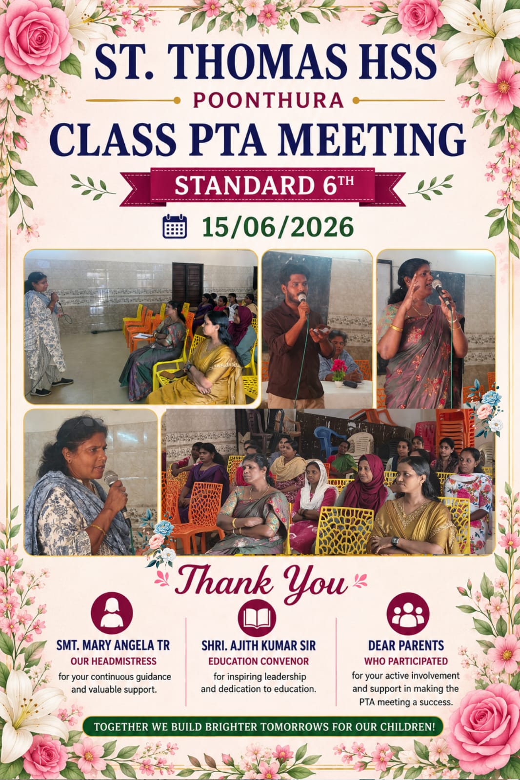 6th Standard PTA Meeting Poster